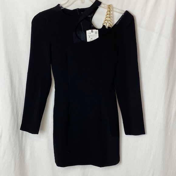 Zara black dress with chain size S NWT! 4387/268/800 - Picture 2 of 15